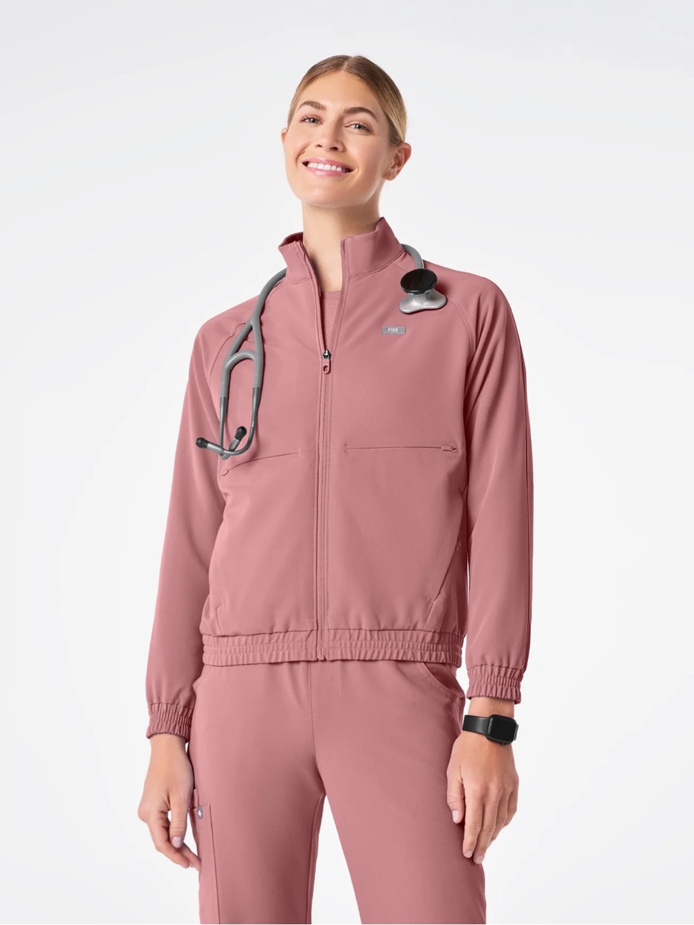 FIGS Sydney Scrub Jacket in Mauve Pink Size S